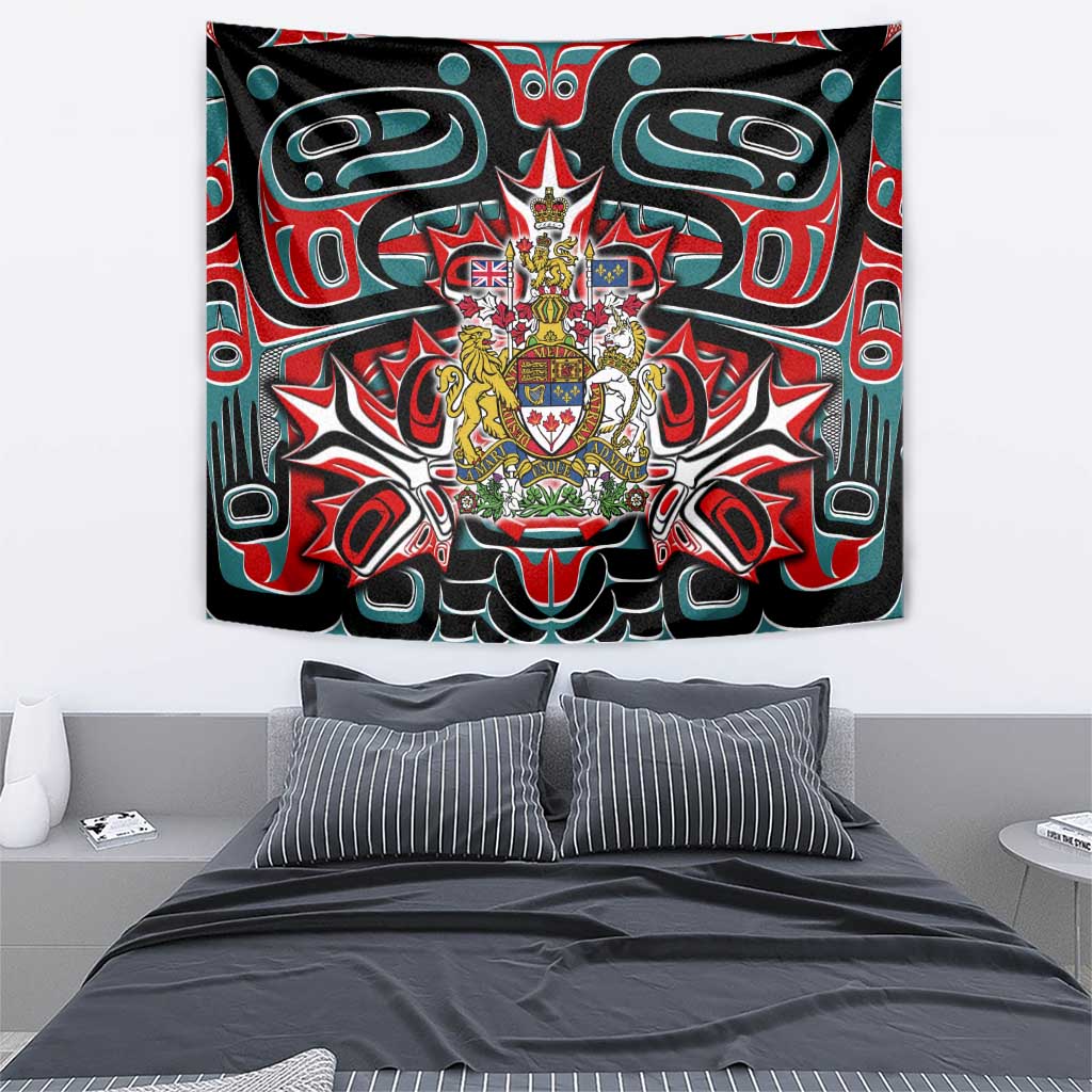 Canada Coat of Arms Haida Tapestry Maple Leaf Flag Indigenous Art