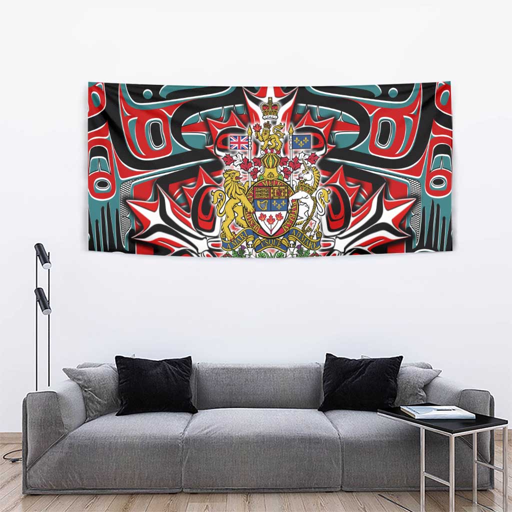 Canada Coat of Arms Haida Tapestry Maple Leaf Flag Indigenous Art