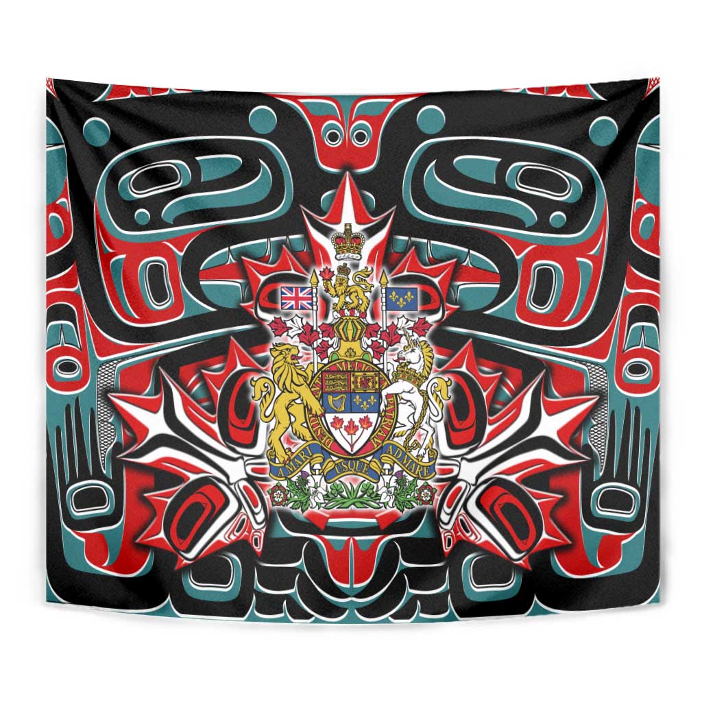 Canada Coat of Arms Haida Tapestry Maple Leaf Flag Indigenous Art