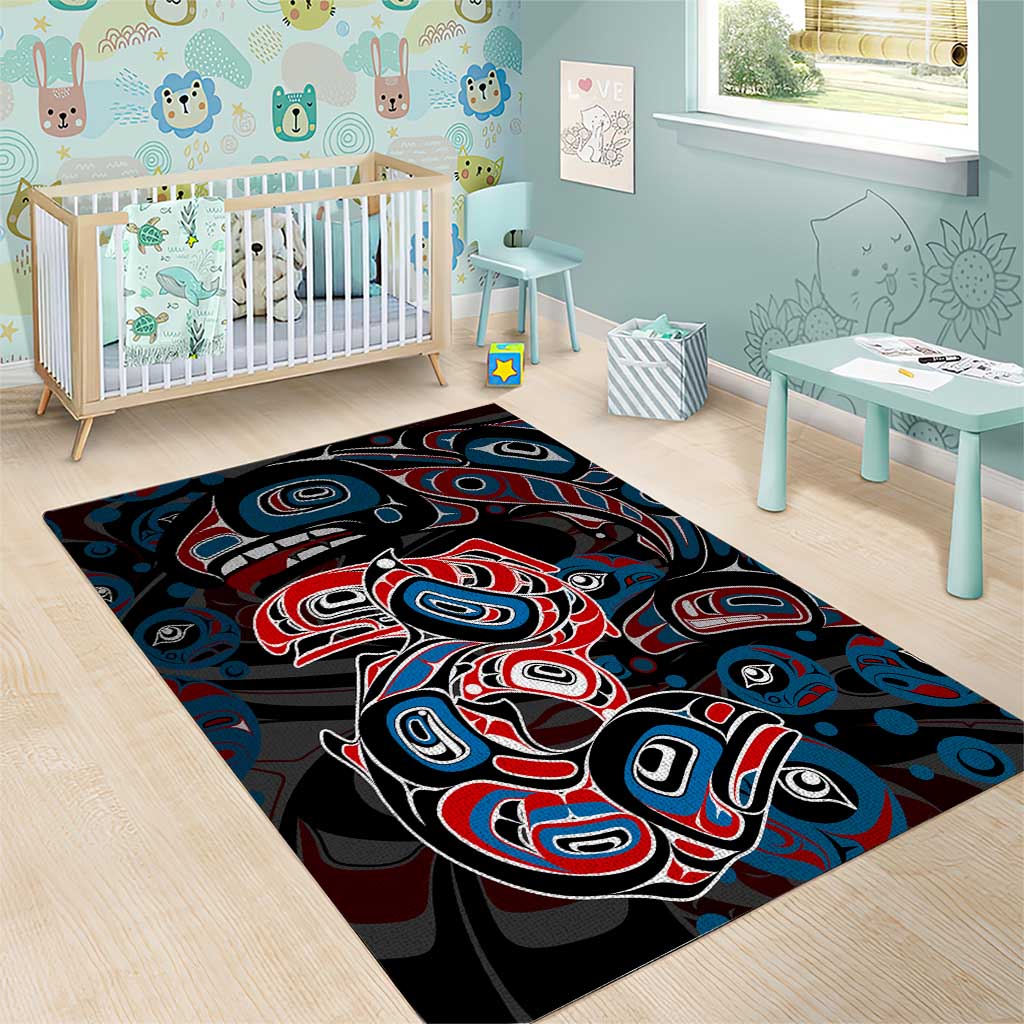 Haida Native Art Fish Area Rug Canada Indigenous Art