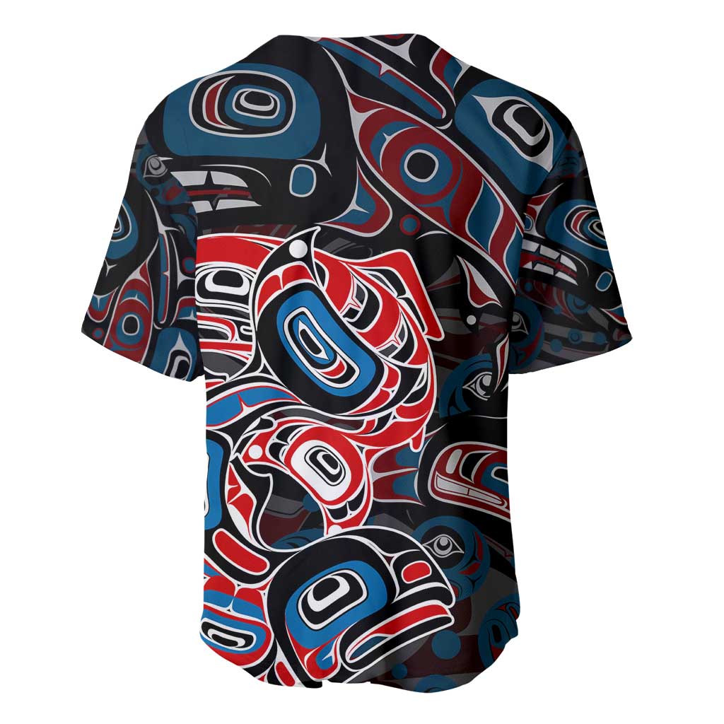 Haida Native Art Fish Baseball Jersey Canada Indigenous Art