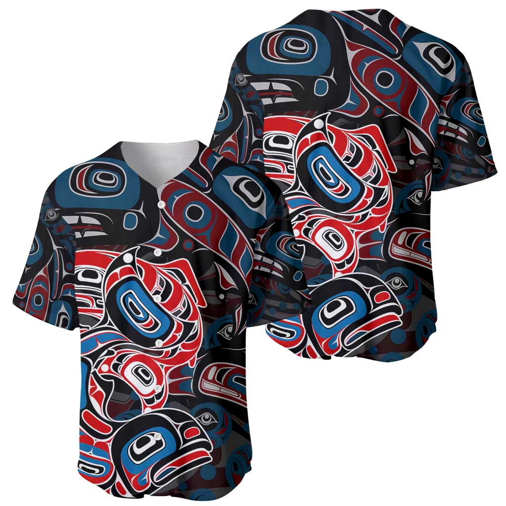 Haida Native Art Fish Baseball Jersey Canada Indigenous Art