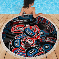 Haida Native Art Fish Beach Blanket Canada Indigenous Art