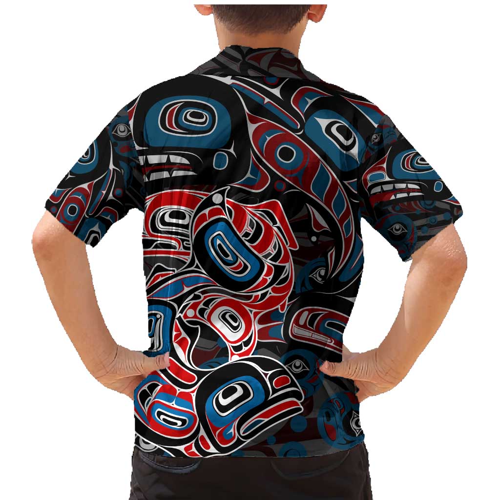 Haida Native Art Fish Family Matching Mermaid Dress and Hawaiian Shirt Canada Indigenous Art