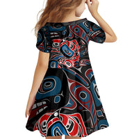 Haida Native Art Fish Family Matching Puletasi and Hawaiian Shirt Canada Indigenous Art