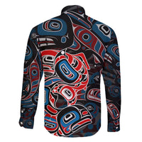 Haida Native Art Fish Family Matching Puletasi and Hawaiian Shirt Canada Indigenous Art