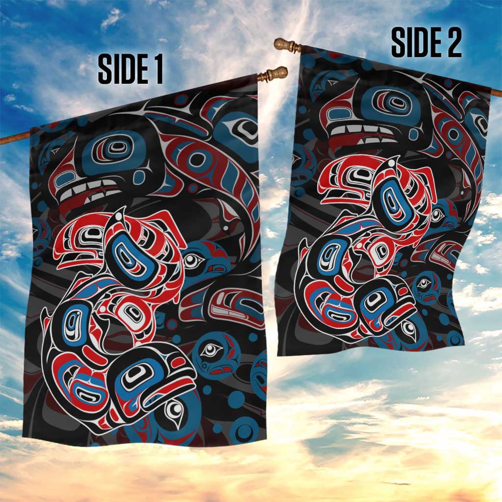 Haida Native Art Fish Garden Flag Canada Indigenous Art