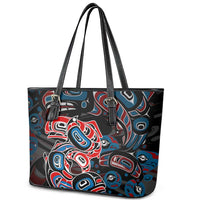 Haida Native Art Fish Leather Tote Bag Canada Indigenous Art