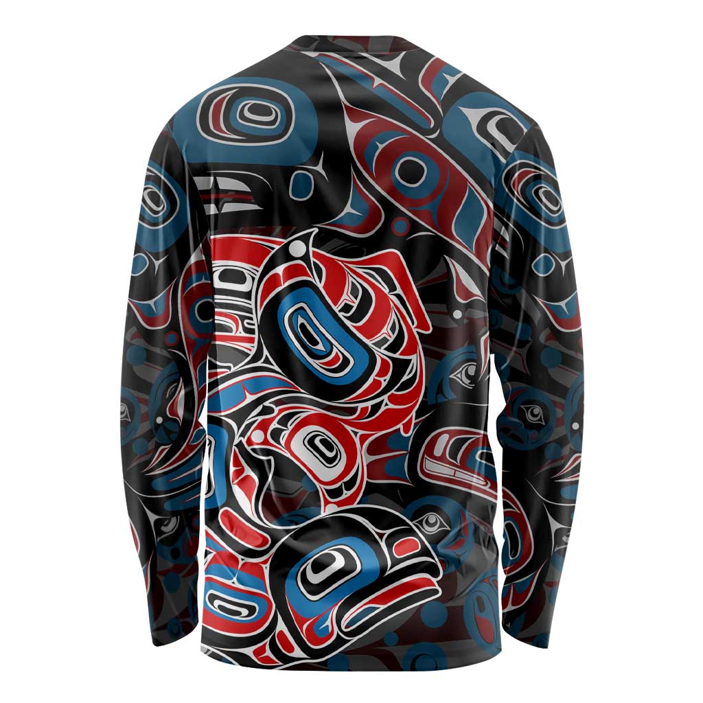 Haida Native Art Fish Long Sleeve Shirt Canada Indigenous Art