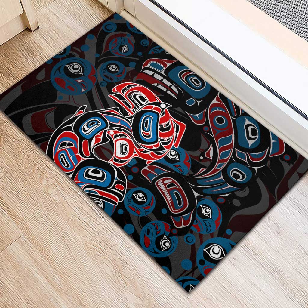 Haida Native Art Fish Rubber Doormat Canada Indigenous Art