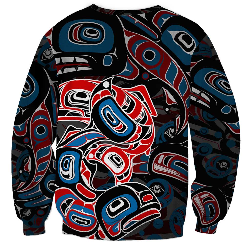 Haida Native Art Fish Sweatshirt Canada Indigenous Art