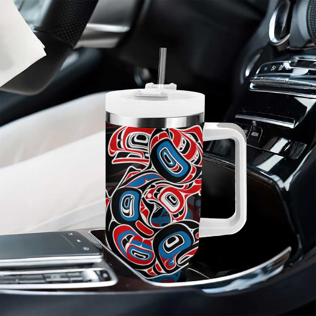Haida Native Art Fish Tumbler With Handle Canada Indigenous Art