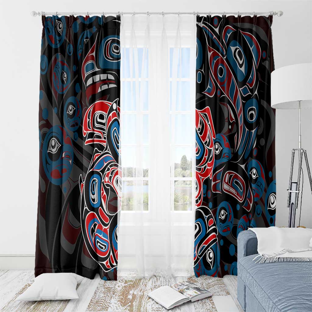 Haida Native Art Fish Window Curtain Canada Indigenous Art