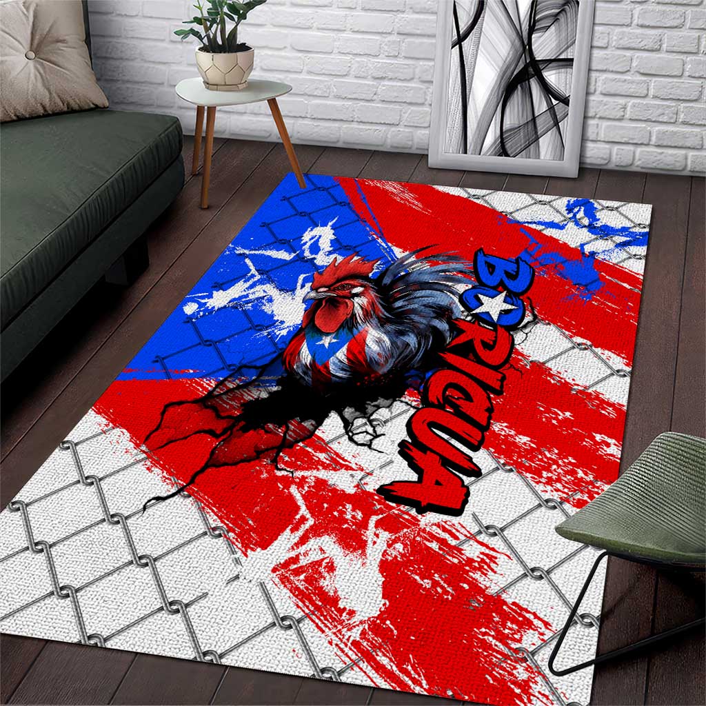 Boricua Pride Rooster Flag Puerto Rico Area Rug