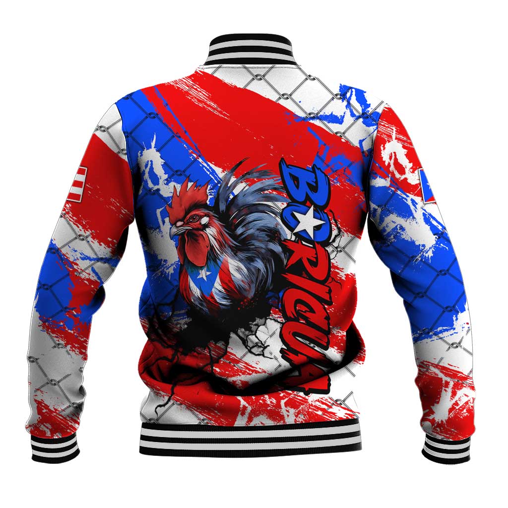 Boricua Pride Rooster Flag Puerto Rico Baseball Jacket