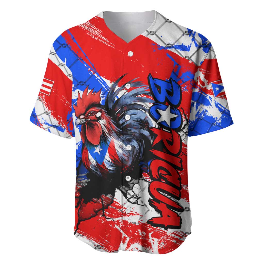 Boricua Pride Rooster Flag Puerto Rico Baseball Jersey