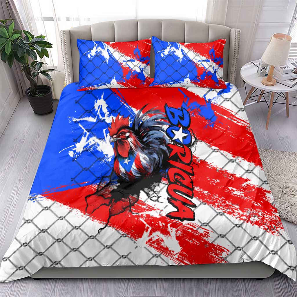 Boricua Pride Rooster Flag Puerto Rico Bedding Set