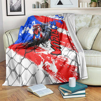 Boricua Pride Rooster Flag Puerto Rico Blanket