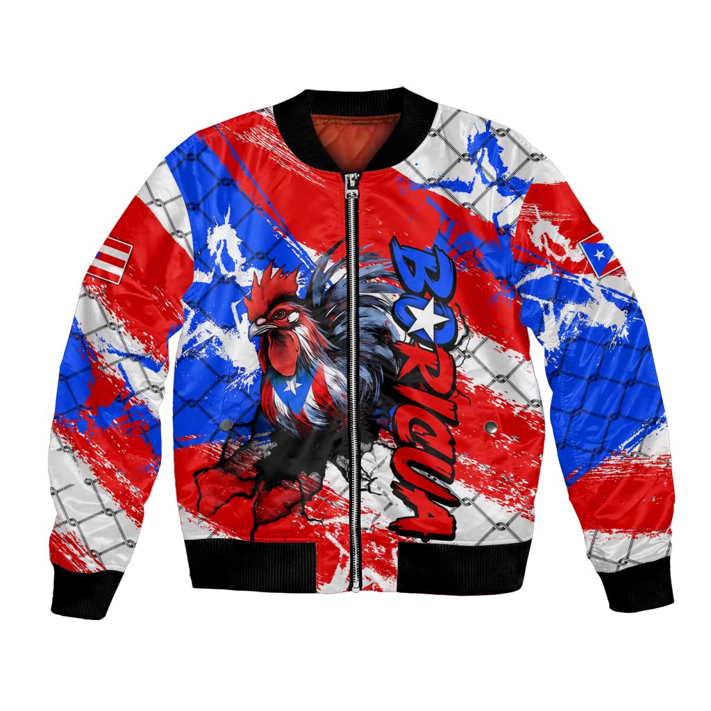 Boricua Pride Rooster Flag Puerto Rico Bomber Jacket