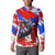 Boricua Pride Rooster Flag Puerto Rico Button Sweatshirt