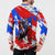 Boricua Pride Rooster Flag Puerto Rico Button Sweatshirt