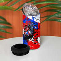 Boricua Pride Rooster Flag Puerto Rico 4 in 1 Can Cooler Tumbler