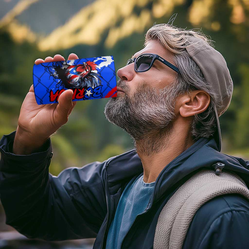 Boricua Pride Rooster Flag Puerto Rico 4 in 1 Can Cooler Tumbler