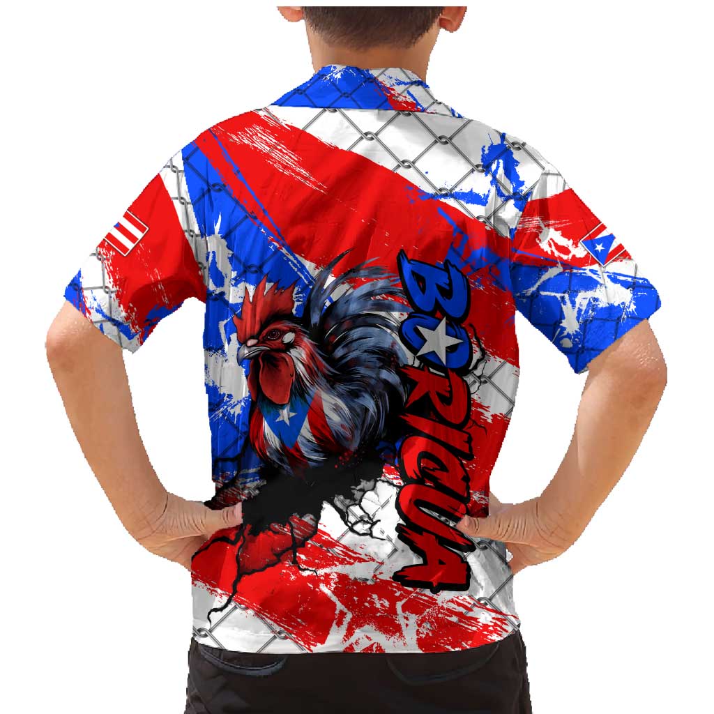 Boricua Pride Rooster Flag Puerto Rico Family Matching Mermaid Dress and Hawaiian Shirt