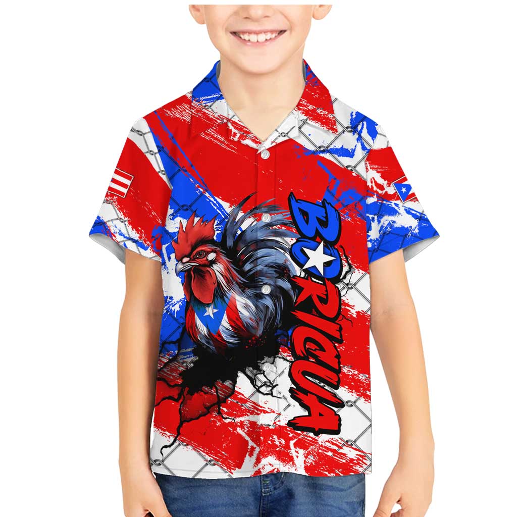Boricua Pride Rooster Flag Puerto Rico Family Matching Mermaid Dress and Hawaiian Shirt