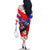 Boricua Pride Rooster Flag Puerto Rico Family Matching Off The Shoulder Long Sleeve Dress and Hawaiian Shirt
