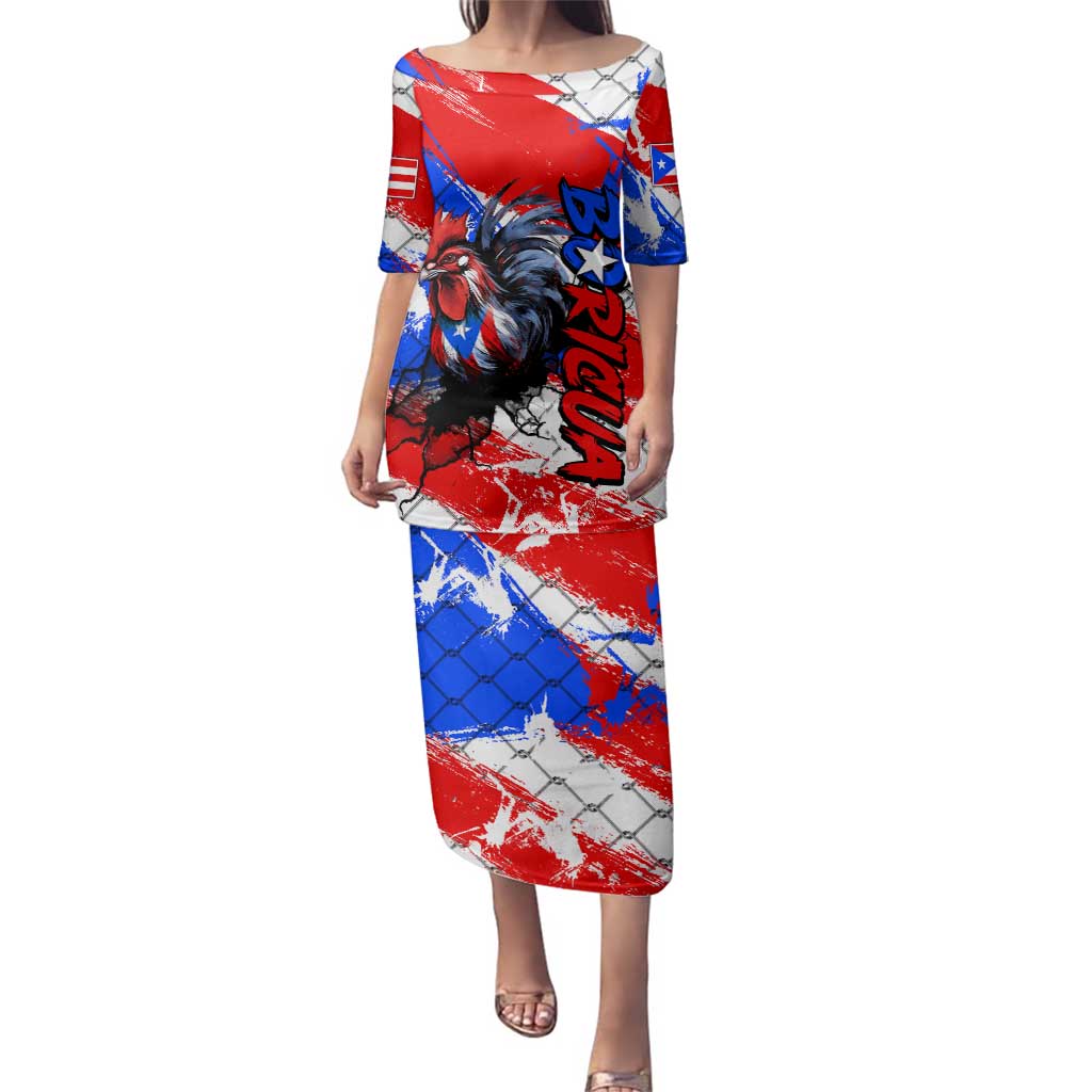 Boricua Pride Rooster Flag Puerto Rico Family Matching Puletasi and Hawaiian Shirt