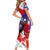 Boricua Pride Rooster Flag Puerto Rico Family Matching Short Sleeve Bodycon Dress and Hawaiian Shirt
