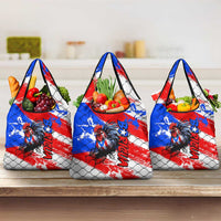 Boricua Pride Rooster Flag Puerto Rico Grocery Bag