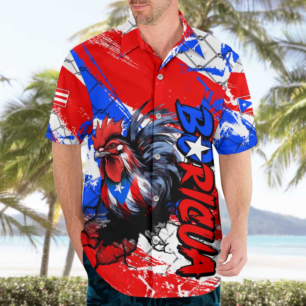Boricua Pride Rooster Flag Puerto Rico Hawaiian Shirt