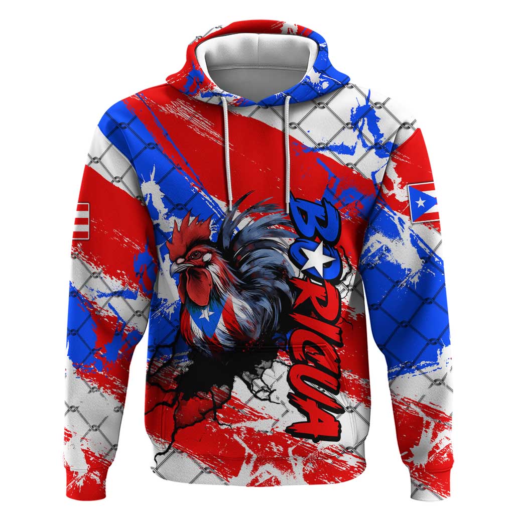 Boricua Pride Rooster Flag Puerto Rico Hoodie