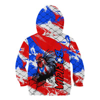 Boricua Pride Rooster Flag Puerto Rico Kid Hoodie