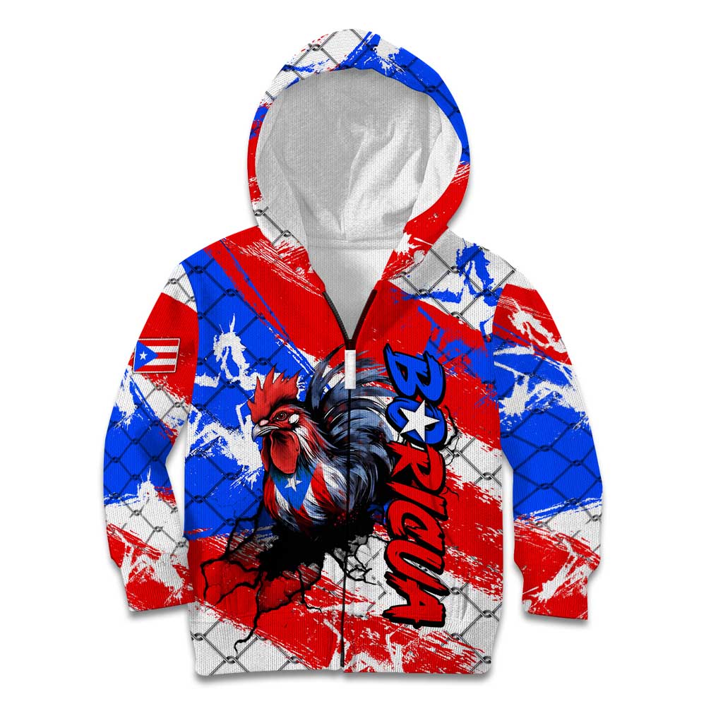 Boricua Pride Rooster Flag Puerto Rico Kid Hoodie