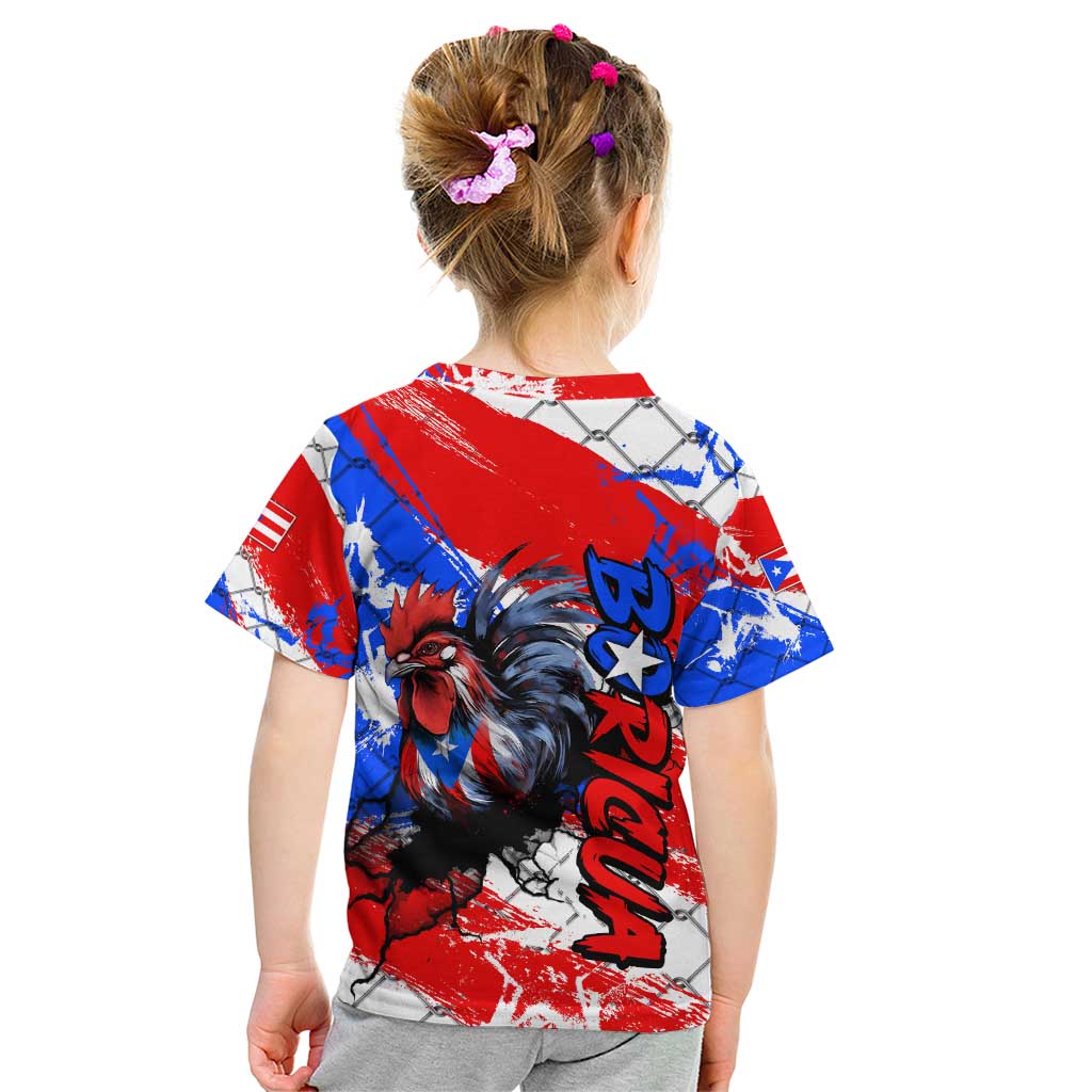 Boricua Pride Rooster Flag Puerto Rico Kid T Shirt