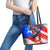Boricua Pride Rooster Flag Puerto Rico Leather Tote Bag