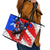 Boricua Pride Rooster Flag Puerto Rico Leather Tote Bag