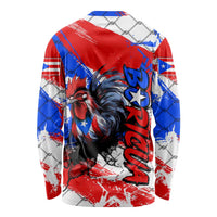 Boricua Pride Rooster Flag Puerto Rico Long Sleeve Shirt