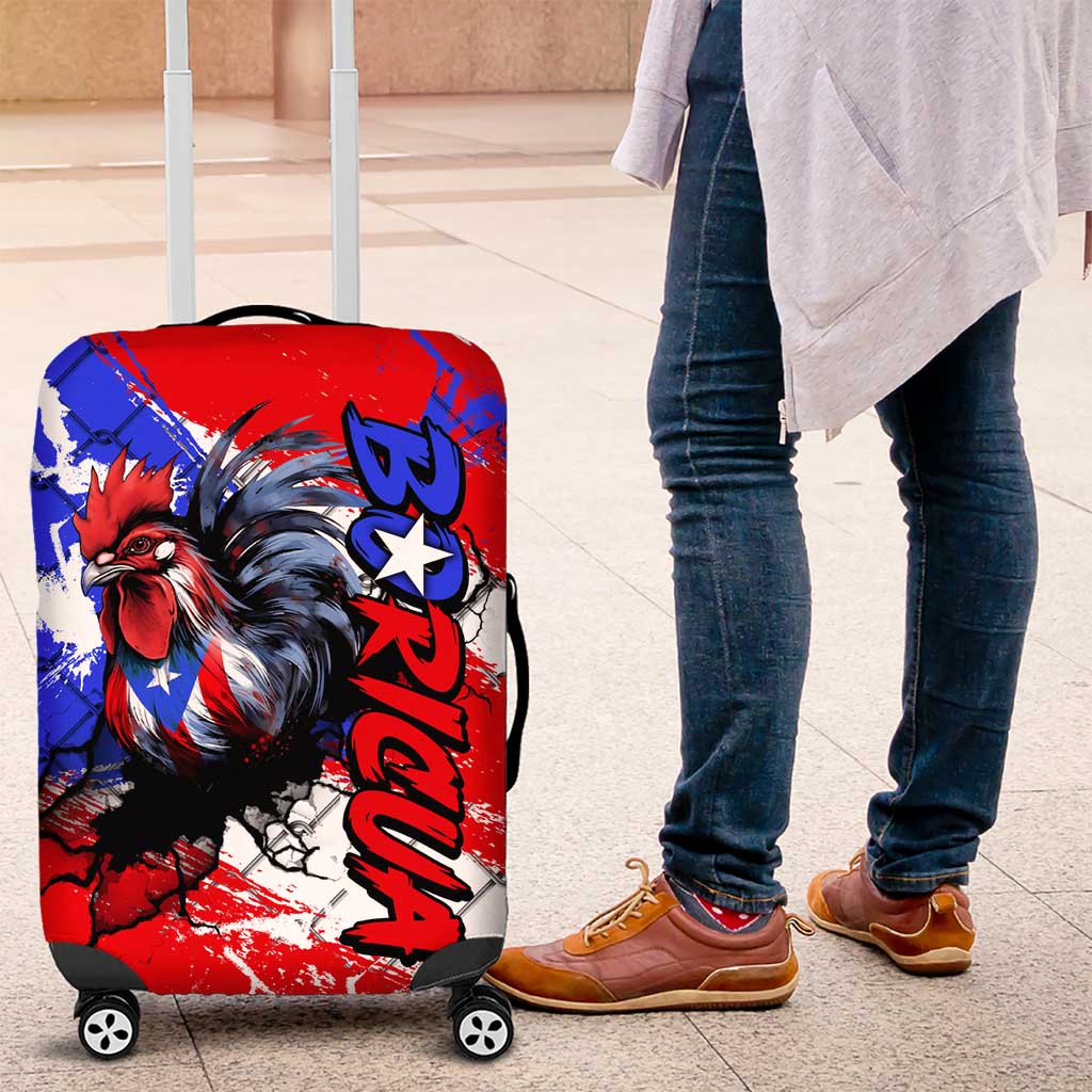 Boricua Pride Rooster Flag Puerto Rico Luggage Cover