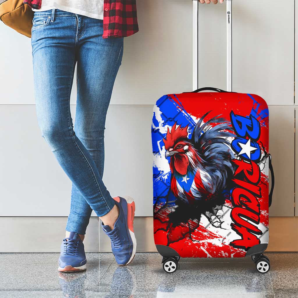 Boricua Pride Rooster Flag Puerto Rico Luggage Cover