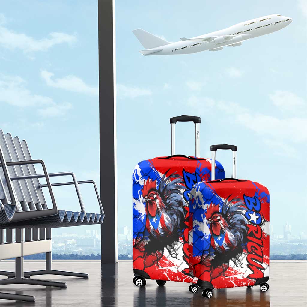 Boricua Pride Rooster Flag Puerto Rico Luggage Cover