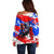 Boricua Pride Rooster Flag Puerto Rico Off Shoulder Sweater