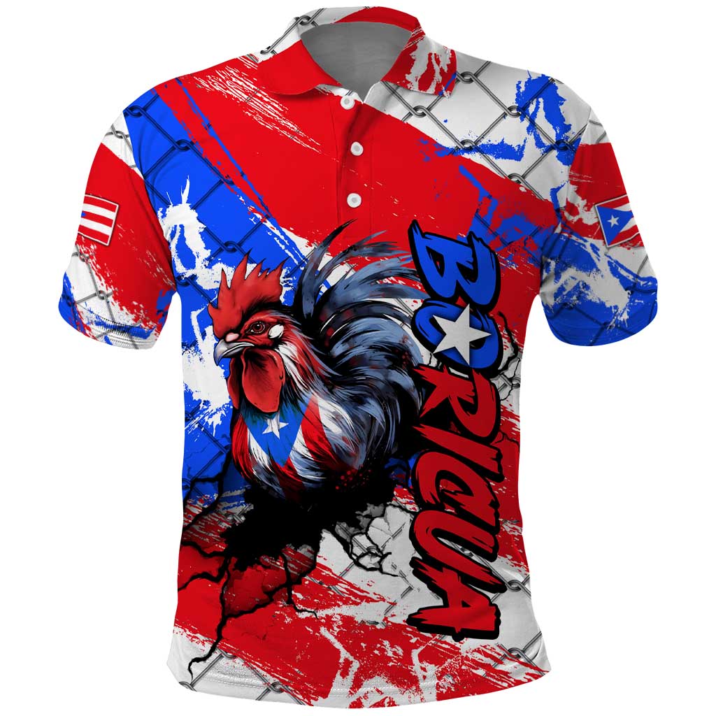 Boricua Pride Rooster Flag Puerto Rico Polo Shirt