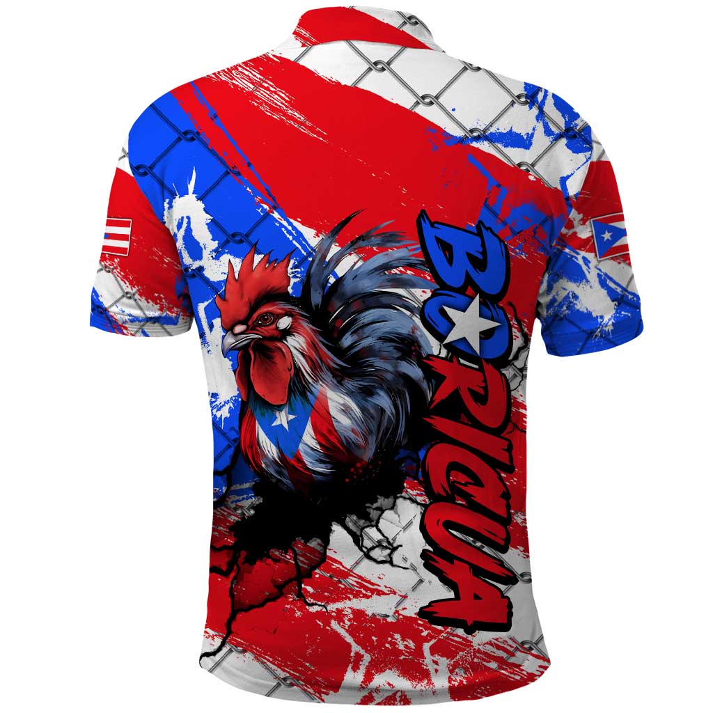 Boricua Pride Rooster Flag Puerto Rico Polo Shirt