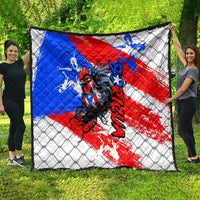 Boricua Pride Rooster Flag Puerto Rico Quilt