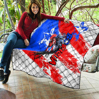 Boricua Pride Rooster Flag Puerto Rico Quilt