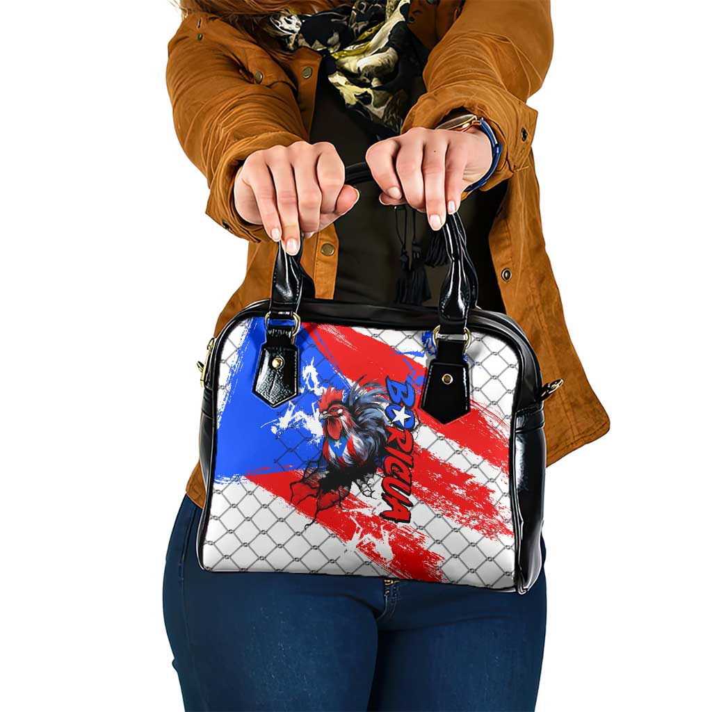 Boricua Pride Rooster Flag Puerto Rico Shoulder Handbag